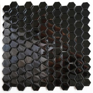 六角形の黒のバスルームキッチンBlacsplashステンレスモザイクタイル